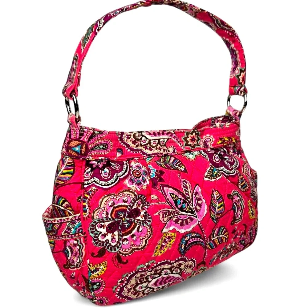 Vera Bradley Call Me Coral Quilted Handbag‎ Women's Floral Fabric Summer Resort